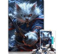 Puzzle Chat Ninja 1000 pièces pour Adultes et Adolescents, Jeux d'activités familiales stimulants, Jouet à Faire soi-même pour décoration Murale de la Maison, Cadeaux 50x75cm