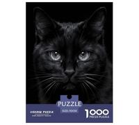 Puzzle Chat Noir 1000 Pièces en Carton pour Adultes Jeu D’activité Intérieure Puzzle Chat Noir Gros Plan Cadeau Enfant Décoration Intérieure 70x50cm/1000pcs