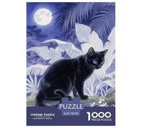 Puzzle Chat Noir 1000 Pièces en Carton pour Adultes Jeu D’activité Intérieure Puzzle Chat Noir Jungle Cadeau Enfant Décoration Intérieure 70x50cm/1000pcs