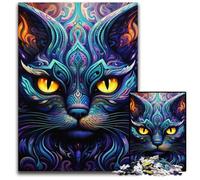 Puzzle Chat Noir 1000 Pièces pour Adultes Puzzles Parfaits pour Les Réunions de Famille, Les Anniversaires, Les Vacances 50x75cm / 19,68x29,52 Pouces