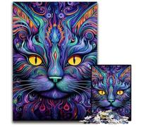 Puzzle Chat Noir 1000 pièces Puzzles impossibles pour Adultes pour Les Anniversaires et Les fêtes 50x75cm / 19,68x29,52 Pouces