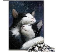 Puzzle Chat Noir pour Ados, 1000 pièces, Jouets Éducatifs et Apprentissage, Jeux Familiaux avec Affiche et Fiche de Trivia (50x75cm)