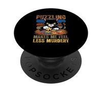 Puzzle Chat Noir Puzzling Makes Me Feel Less Murdery PopSockets PopGrip Adhésif