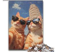 Puzzle Chat Orange Prenant Selfie 2000 Pièces pour Adultes, Cadeaux pour 14+ Entraînez Votre Cerveau et Vos Mains, Cadeaux de Noël (70x100cm)