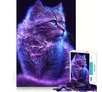 Puzzle Chat Pallas Violet 1000 Pièces pour Adolescents Jeu de Dépendance et de Logique Découpe Précise (38x26cm)