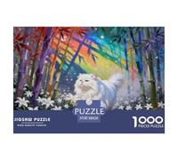 Puzzle Chat Persan 1000 Pièces pour Adultes Et Enfants, Jeu De Famille, Casse-tête Bambou Coloré, Décoration Intérieure, Cadeau Adulte 38x26cm/1000pcs
