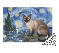 Puzzle Chat Persan De 1000 Pièces pour Adultes,Étang de lis Un Jeu De Dexérité Très Difficile Puzzle Éducatif avec des Défis l'art De La Décoration Moderne 1000pcs (75x50cm)