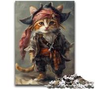 Puzzle Chat Pirate 1000 pièces pour Adultes et Adolescents, Jeu Stimulant, idéal comme Cadeau pour Toute la Famille (38x26cm)
