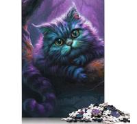 Puzzle Chat Rêveur et Magnifique pour Adultes, Jouet de Détente et de Défi, Puzzles Adultes pour Femmes, pour Enfants de 12 Ans et Plus, Cadeau de Noël, 1000 pièces (75x50cm)