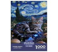 Puzzle Chat Shorthair européen Composé De 1000 Pièces pour Adultes,Ciel étoilé onirique Un Jeu De Dexérité Très Difficile Puzzle Éducatif avec des Défis 38x26cm/1000pcs