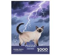 Puzzle Chat Siamois Classiques Jouets Défi Gifts for Family Animal Adulte 1000 Pièces Décoration Murale Adultes Et Enfants 70x50cm/1000pcs