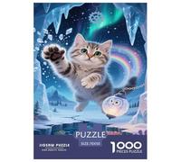 Puzzle Chat sibérien avec 1000 Pièces pour Adultes,Scène de Glace et de Neige Un Jeu De Dexérité Très Difficile Puzzle D'intelligence Un Jeu Cadeau Original 70x50cm/1000pcs