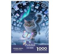 Puzzle Chat sibérien avec 1000 Pièces pour Adultes,Scène de Glace et de Neige Un Jeu De Dexérité Très Difficile Puzzle,Jeu D'intelligence l'art De La Décoration Moderne 38x26cm/1000pcs