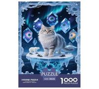 Puzzle Chat sibérien Composé De 1000 Pièces pour Adultes,Paysage de Glace et de Neige Un Jeu De Dexérité Très Difficile Puzzle D'intelligence 38x26cm/1000pcs
