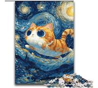 Puzzle Chat sous Le Ciel Nocturne pour Adultes et Adolescents, 2000 pièces, stimule Le Cerveau, Jouets addictifs pour cultiver la Patience, Jeu de défi Unique (70x100cm)