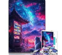 Puzzle Chat sous Le Mont Fuji pour Adultes et Adolescents, 1 000 pièces, Aide Le Cerveau à exercer des Jouets addictifs pour cultiver la Patience Une œuvre d'art (50x75cm)