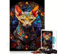 Puzzle Chat Sphynx Coloré 1000 Pièces Adultes Jeu de logique et de complicité Cadeau Premium Edge 50x75cm