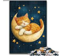 Puzzle Chat sur la Lune 1000 pièces pour Adultes et Adolescents, idéal pour Les soirées Jeux, Jouet coloré à Offrir (26x38cm)