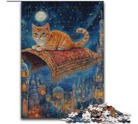 Puzzle Chat sur Tapis Volant pour Adultes 1000 pièces, Un défi Difficile à Offrir à Toute la Famille 50x75cm