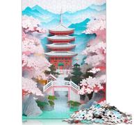 Puzzle Chat Surfant avec Vagues Japonaises, Puzzles en Bois 1000 Pièces pour Ados, Cadeaux, Casse-Tête, 1000 Pièces (75 x 50 cm)