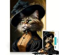 Puzzle Chat Veuf pour Adultes 1000 Pièces Stimulation Mentale Jeu Découpe Précise Alignement Parfait Activité de Renforcement des Liens Sociaux (38x52cm)