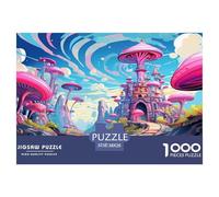 Puzzle Château avec 1000 Pièces pour Adultes,Champignon de Fantasy Un Jeu De Dexérité Très Difficile Puzzle Éducatif Aux Défis l'art De La Décoration Moderne 38x26cm/1000pcs