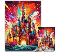 Puzzle Château Coloré 1000 pièces Puzzles en Bois pour Adultes Casse-tête Stimulant - Jouet Relaxant pour Adolescents 50x75cm / 19,68x29,52 Pouces