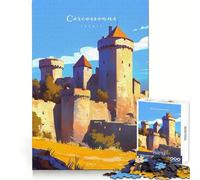 Puzzle Château de Carcassonne 1000 pièces pour Adultes Stimulation cérébrale Loisirs créatifs Qualité supérieure (38x52cm)