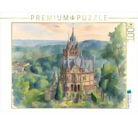 Puzzle · Château de Drachenburg | Une vue à couper le souffle sur la vallée du Rhin · 1000 pièces · Format assemblé 64 × 48 cm · CALVENDO Puzzle