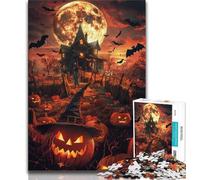 Puzzle Château d'halloween 1000 pièces pour Adolescents et Adultes, Anti-Stress, défi Difficile, renforce l'amour Entre Couples 38x26cm