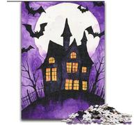 Puzzle Château d'halloween 1000 pièces pour Adolescents, Jouets éducatifs, Jeux Anti-Stress, Cadeaux du Père Noël Secret pour Les Adolescents de 14 Ans et Plus 26x38cm