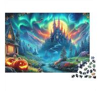 Puzzle Château d'halloween 1000 pièces pour Adultes Océan Magique Puzzles pour Adultes 1000 pièces - Activité Amusante pour Les Jours de Pluie, Cadeau d'anniversaire Jumbo 52x38cm/1000 pièces