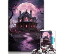 Puzzle Château d'halloween pour Adolescents, Jeu Familial Anti-Stress, défi Difficile, Collection d'artistes, Beaux-Arts (38x26cm)
