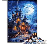 Puzzle Château d'halloween pour Adultes 1000 pièces, Anti-Stress, Difficile à réaliser, pour la décoration de la Maison (14 Ans et Plus) (Taille 50x75cm)