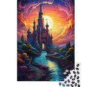 Puzzle Château Fantastique Coloré Décoration Unique Puzzle en Carton 100% Recyclé pour Garçon ou Fille Cadeaux d'halloween 1000 pièces (38x26cm)