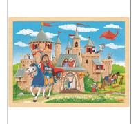 Gollnest & Kiesel Puzzle en bois goki 57335 Château des Chevaliers, 96 pièces, motif Ritteburg