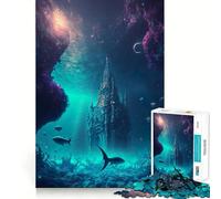 Puzzle Château Galactique sous-Marin 1000 Pièces Jeu Amusant Technologie de Découpe Laser Avancée Jouet de Loisirs Intérieurs pour Les Fêtes (38x26cm)