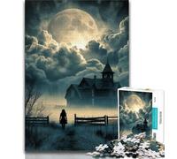 Puzzle Château Sombre pour Adolescents 1000 pièces, Assemblage de Motifs, activités Amusantes à la Maison, Cadeau d'anniversaire, Cadeaux de Voyage 38x26cm