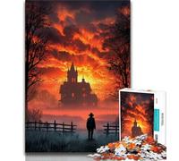 Puzzle Château Sombre pour Adultes 1000 pièces, Jeu éducatif, défi, idéal comme Cadeau pour Toute la Famille 50x75cm