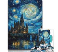 Puzzle Château sous Les étoiles 1000 pièces pour Adolescents, Cadeaux, Jouets éducatifs, Jeux Anti-Stress, Superbes Cadeaux et Jouets 50x75cm