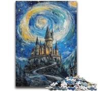 Puzzle Château sous Les étoiles 1000 pièces pour Adolescents, Jeu éducatif, défi, décoration d'intérieur Unique et Cadeaux (38x26cm)
