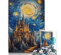 Puzzle Château sous Les étoiles 1000 pièces pour Adolescents, Jeux éducatifs, décoration d'intérieur, Convient pour la décoration de Bureau 38x26cm