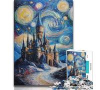 Puzzle Château sous Les étoiles 1000 pièces pour Adultes et Adolescents, Jouet éducatif et décompressant, Cadeau d'anniversaire, décoration Murale (75x50cm)