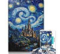 Puzzle Château sous Les étoiles pour Adolescents 1000 pièces, Jouet éducatif intellectuel décompressant, Cadeau d'anniversaire, Cadeaux, décoration Murale 50x75cm