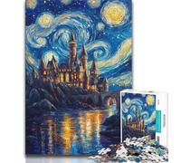 Puzzle Château sous Les étoiles pour Adultes, Jouet éducatif et décompressant, Cadeau d'anniversaire, décoration Murale 38x26cm