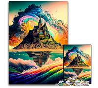 Puzzle Château sur Une île 1000 pièces pour Adultes, Puzzles en Bois, Jeux en Famille, décoration à Faire soi-même, 50x75cm/19,68x29,52 Pouces