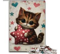 Puzzle Chaton 1000 pièces pour Adultes et Adolescents, Cadeau Amusant et Anti-Stress pour Les Vacances à la Maison (26x38cm)