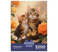 Puzzle Chaton American Shorthair Tabby 1000 Pièces pour Adultes Et Enfants, Jeu-éducatif, Puzzles Branche de Pivoine, DéCoration, Cadeau Enfant 38x26cm/1000pcs