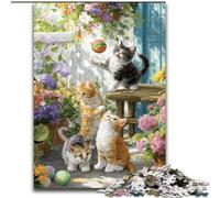 Puzzle Chaton dans Le Jardin 1000 pièces pour Adultes et Adolescents, Jouets éducatifs, Jeux Anti-Stress, Cadeaux du Père Noël Secret pour Les Enfants de 14 Ans et Plus (50x75cm)