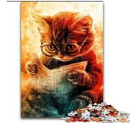 Puzzle Chaton lisant Un Journal 1000 pièces pour Adultes, Jeux en Famille, activités à la Maison, Cadeau d'anniversaire, Cadeaux de Voyage (26x38cm)